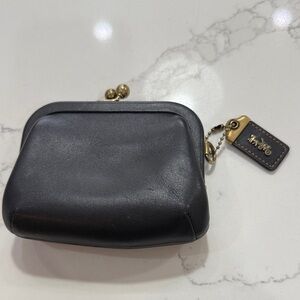 Coach Black Leather Coin Purse